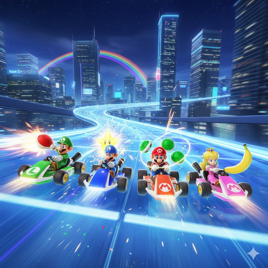 mario kart world tävla