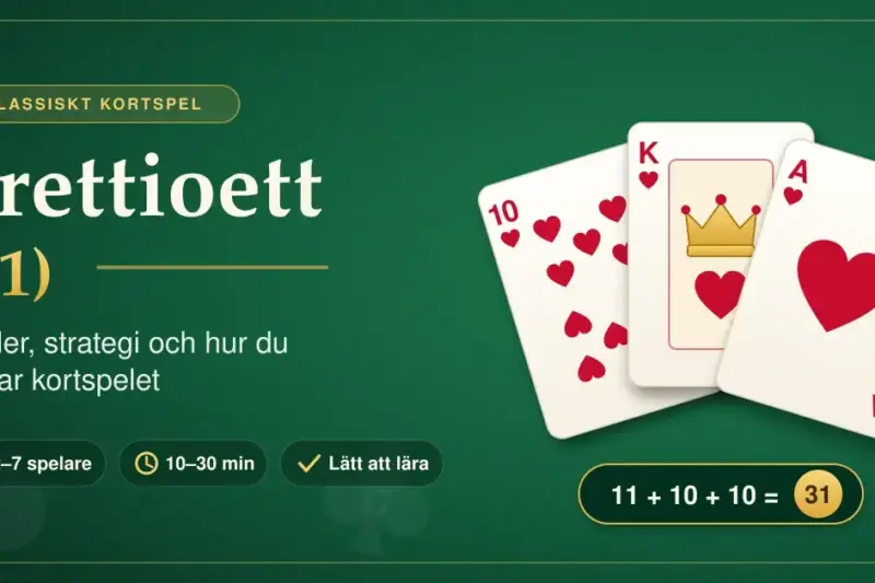 Trettioett (31) – regler, strategi och hur du spelar kortspelet